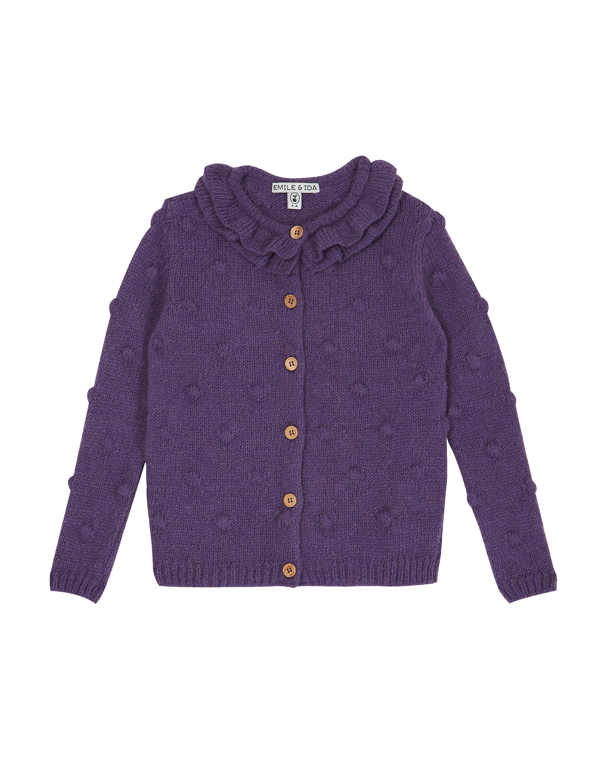 Cardigan fille laine d'alpaga violet