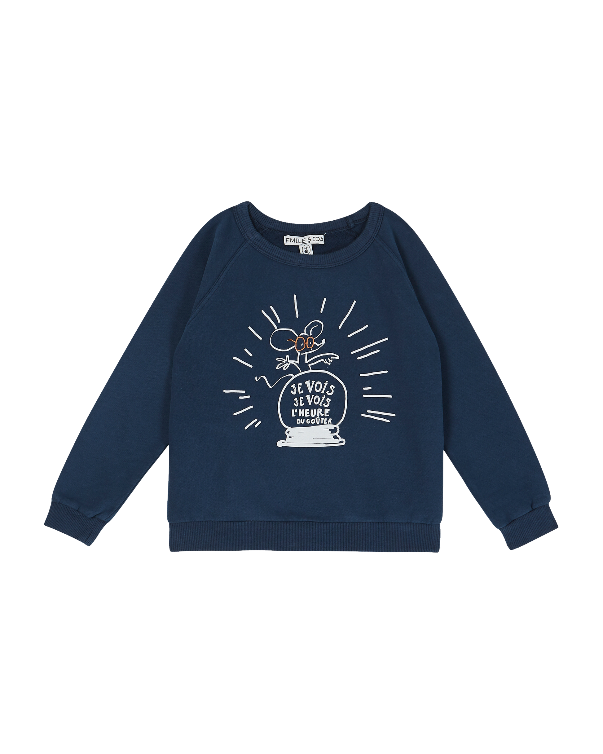 Sweatshirt "L'heure du goûter" bleu marine