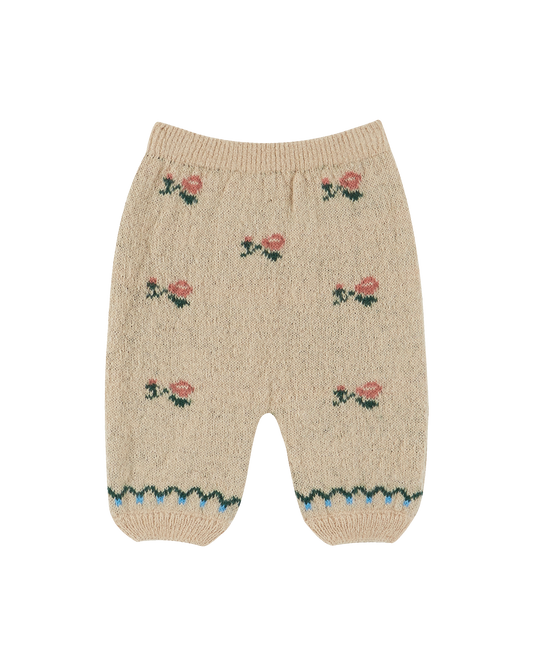 Pantalon jacquard alpaga beige